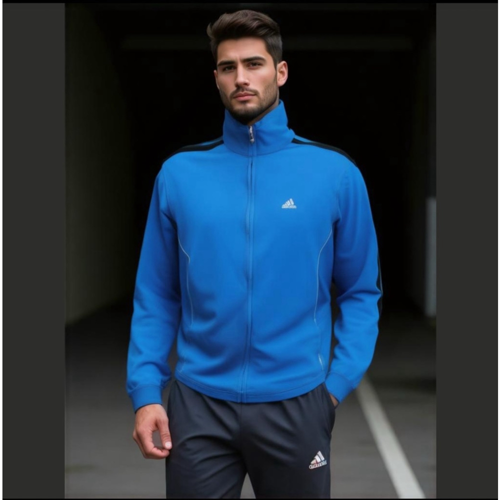 Men's Adidas Track Jacket Size M Blue